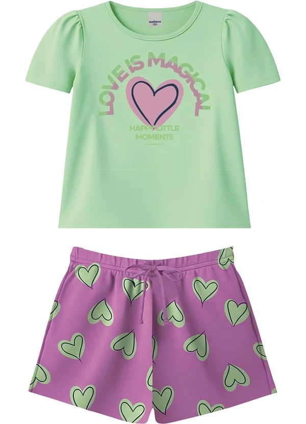 Malwee Kids - Conjunto Love Is Magical Verde Pastel 1