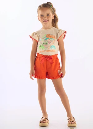 Up Baby - Conjunto Luz do Sol para Menina Bege - UP BABY