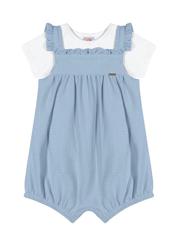 Alenice - Conjunto Macaquinho com Babadinhos Menina Branco 2