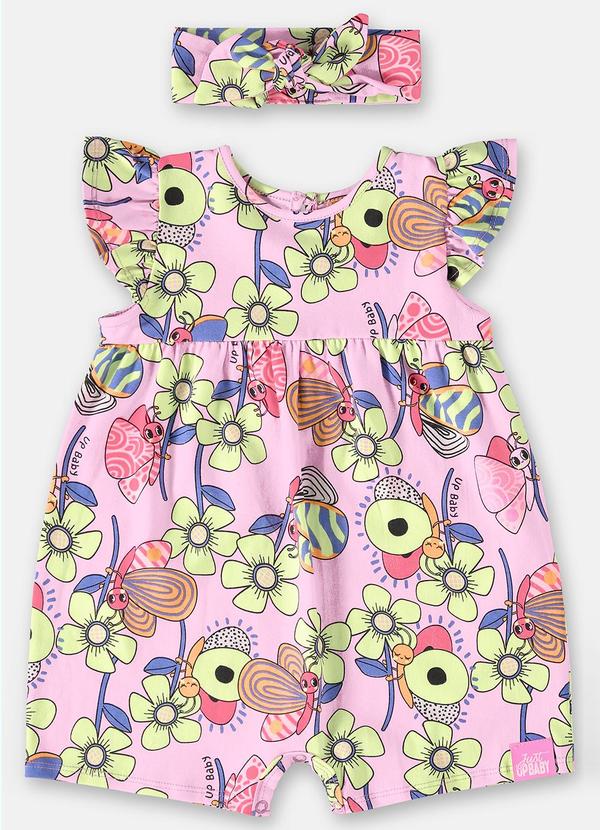 Up Baby - Conjunto Macaquinho e Faixa Rosa