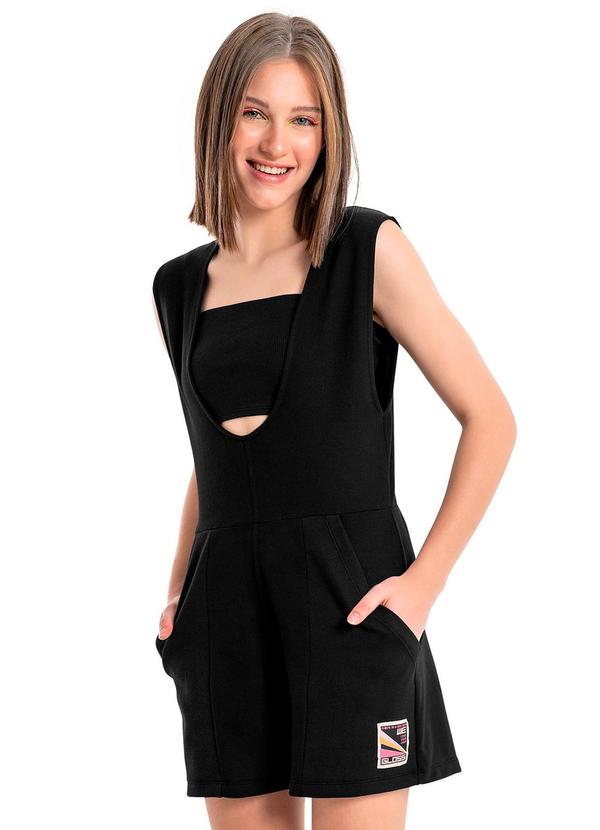 Gloss - Conjunto Macaquinho Juvenil e Top Preto