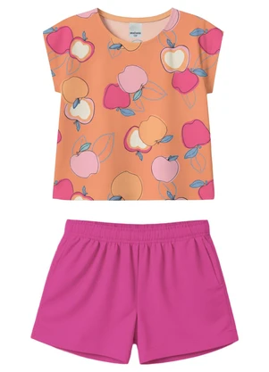 Malwee Kids - Conjunto Maçãs em Malha Laranja Pastel - MALWEE KIDS