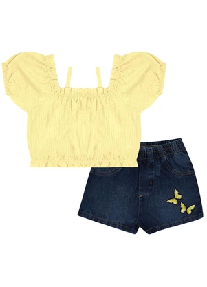 Pulla Bulla - Conjunto Malha Amarelo - PULLA BULLA