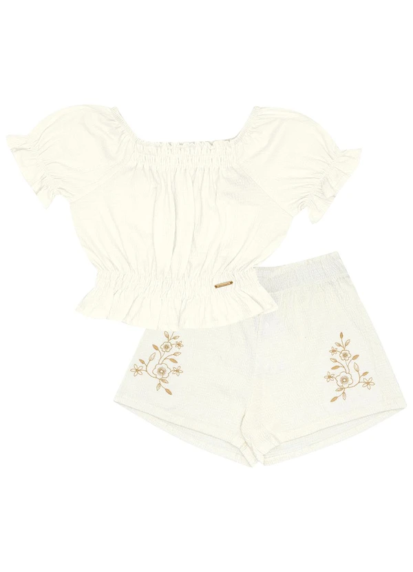 Pulla Bulla - Conjunto Malha Anarruga Bege