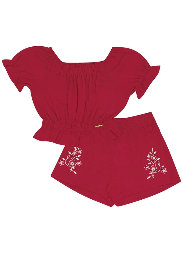 Pulla Bulla - Conjunto Malha Anarruga Vermelho 2