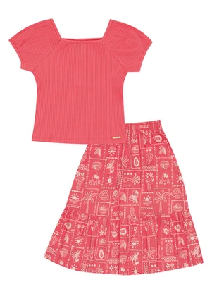 Pulla Bulla - Conjunto Malha Cancelada Vermelho - PULLA BULLA