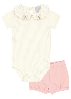 Pulla Bulla - Conjunto Malha Canelada Bege - PULLA BULLA