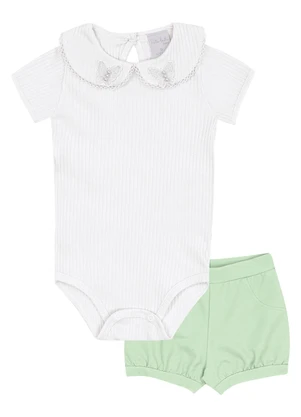 Pulla Bulla - Conjunto Malha Canelada Branco - PULLA BULLA