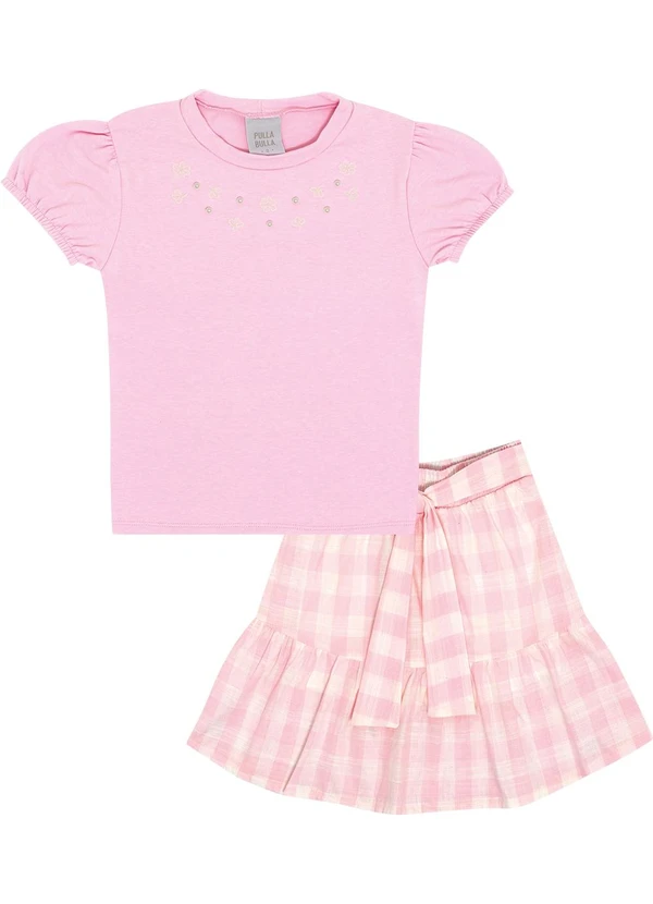 Pulla Bulla - Conjunto Malha Canelada Rosa