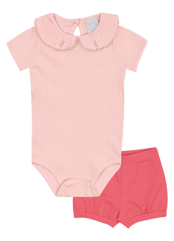Pulla Bulla - Conjunto Malha Canelada Rosa