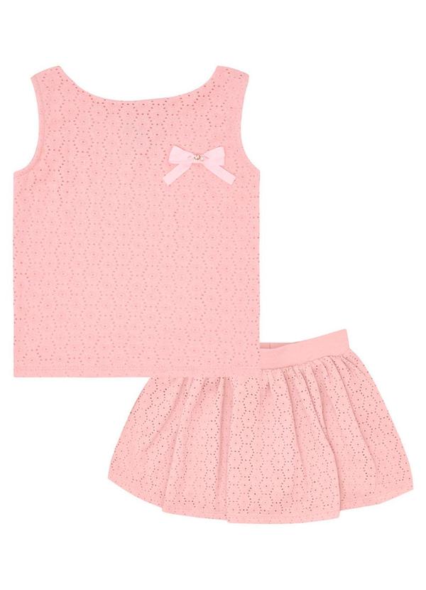 Pulla Bulla - Conjunto Malha Laise e Cotton Leve Menina Rosa