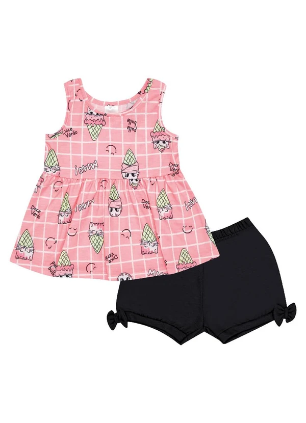 Pulla Bulla - Conjunto Malha Leve Menina Rosa