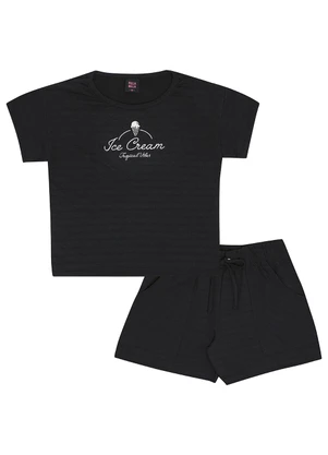 Pulla Bulla - Conjunto Malha Trabalhada Preto - PULLA BULLA