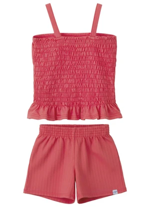 Malwee Kids - Conjunto Malha Trabalhada Rosa - MALWEE KIDS