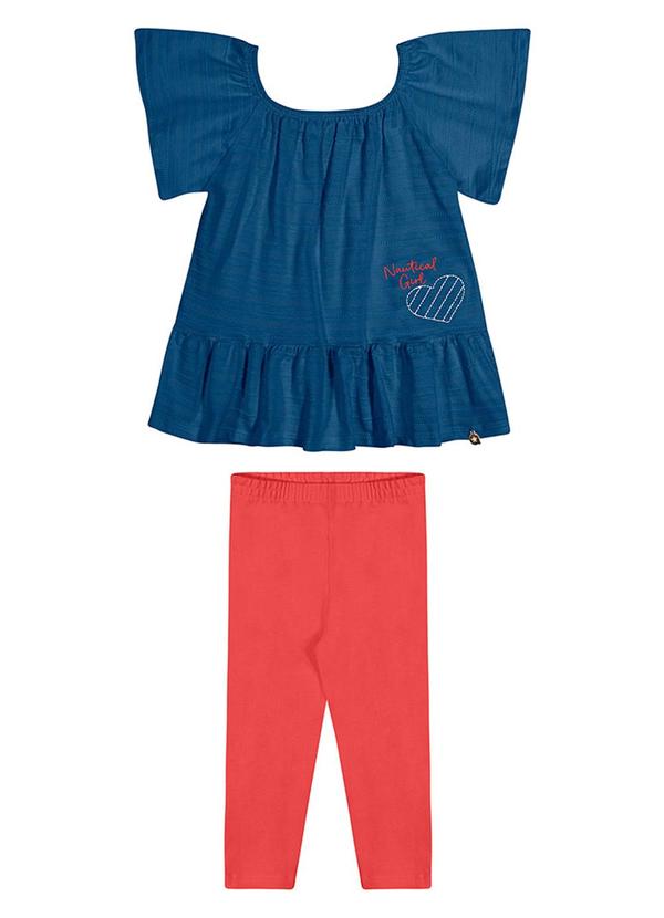 Alenice - Conjunto Manga Ampla Menina Azul 2