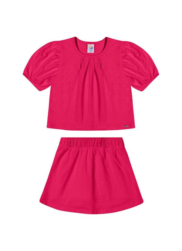 Alenice - Conjunto Manga Bufante Menina Rosa