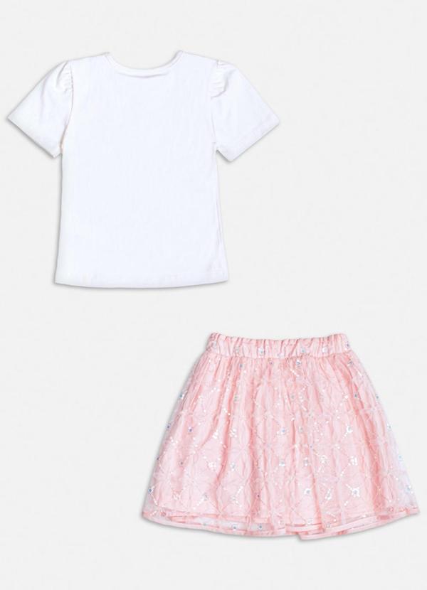 Momi - Conjunto Manga Curta Bordado de Paetê Branco 2