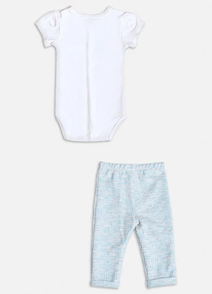 Momi - Conjunto Manga Curta com Laços Branco - MOMI