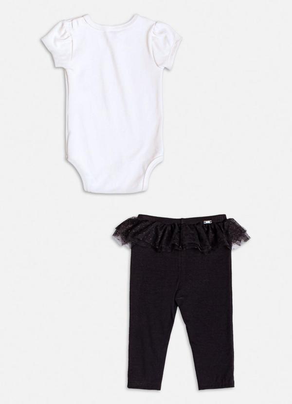 Momi - Conjunto Manga Curta com Laços e Tule Branco 2