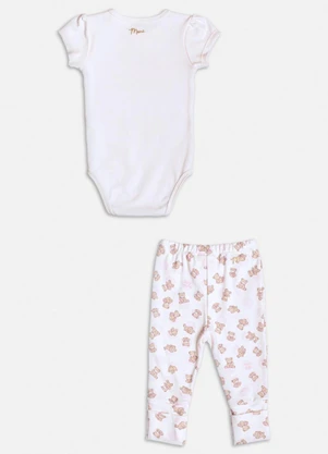 Momi - Conjunto Manga Curta com Ursinhos Branco - MOMI