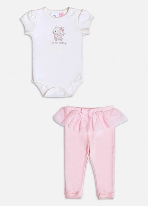 Momi - Conjunto Manga Curta da Hello Kitty Rosa - MOMI