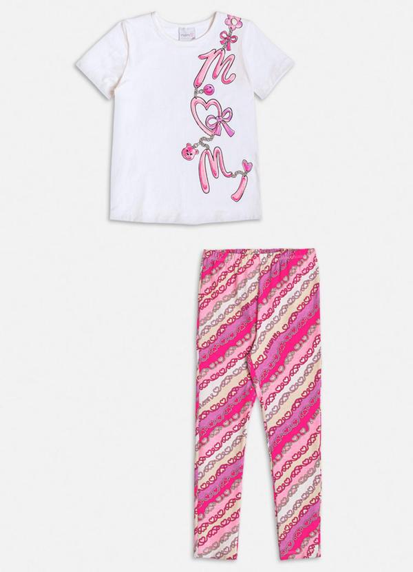 Momi - Conjunto Manga Curta de Lacinhos Branco