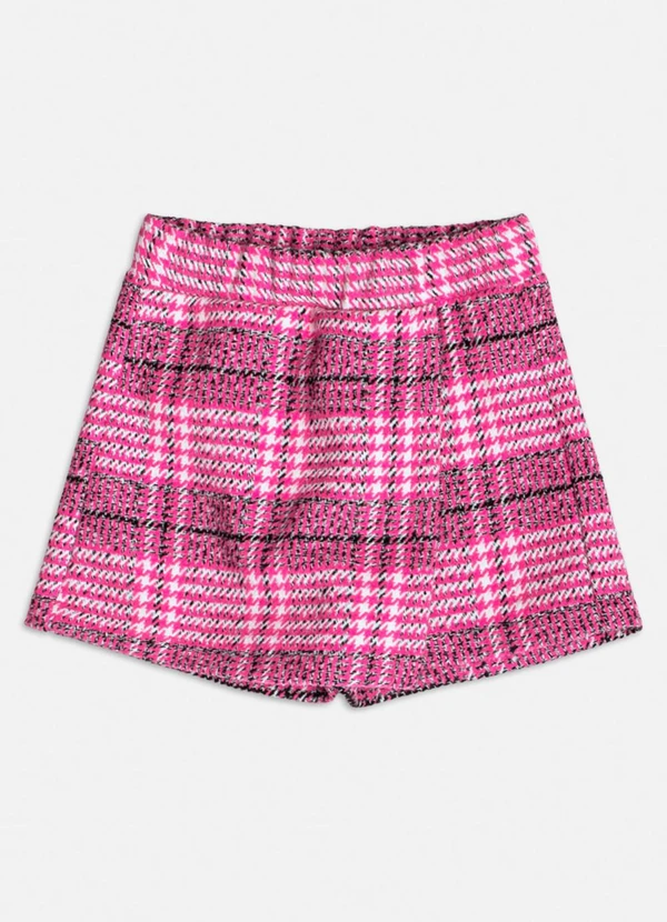 Momi - Conjunto Manga Curta de Tweed Xadrez Branco 4