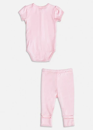 Momi - Conjunto Manga Curta Little Cute Rosa - MOMI