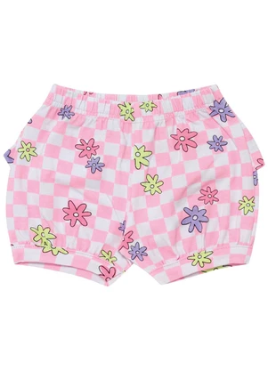 Pulla Bulla - Conjunto Manga Curta Meia Malha Menina Branco - PULLA BULLA