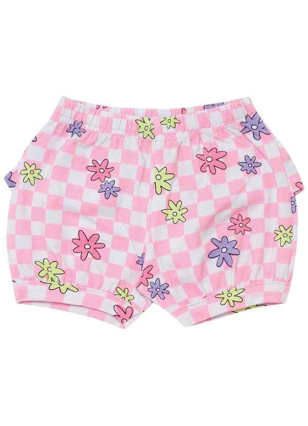 Pulla Bulla - Conjunto Manga Curta Meia Malha Menina Branco 2