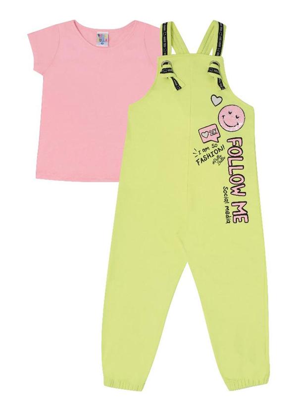 Pulla Bulla - Conjunto Manga Curta Moletinho Menina Amarelo