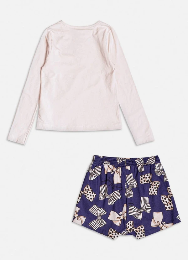 Momi - Conjunto Manga Longa com Laço de Moletom Bege 2