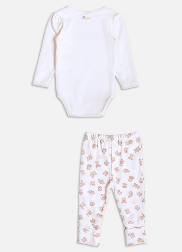 Momi - Conjunto Manga Longa com Ursinhos Branco 2