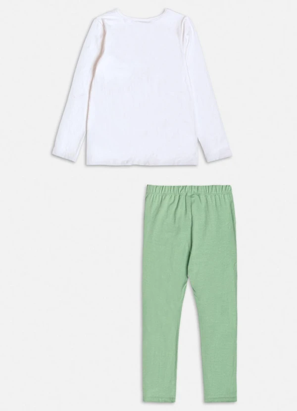 Momi - Conjunto Manga Longa de Borboletas Branco 2