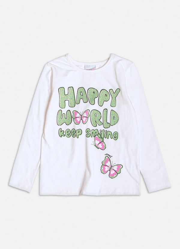 Momi - Conjunto Manga Longa de Borboletas Branco 3