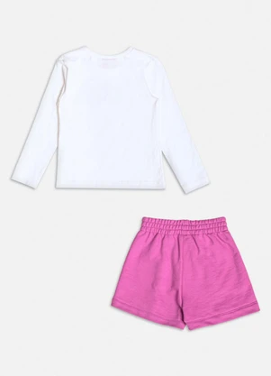 Momi - Conjunto Manga Longa de Coração Flocado Branco - MOMI