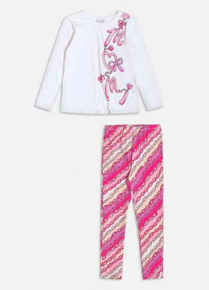 Momi - Conjunto Manga Longa de Lacinhos Branco - MOMI