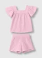 Carinhoso - Conjunto Maquinetado Azul - variação: Rosa