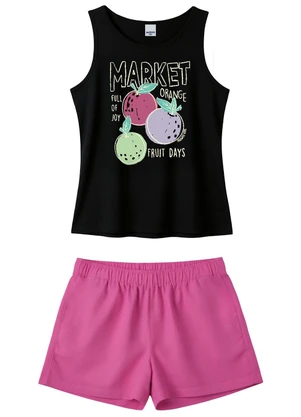 Malwee Kids - Conjunto Market com Glitter Preto - MALWEE KIDS