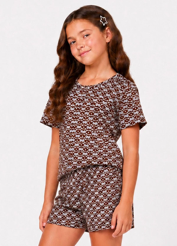 Select - Conjunto Masculino Infantil Blusa com Marrom