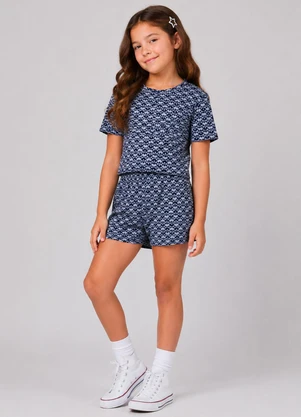 Select - Conjunto Masculino Infantil Blusa com Short Azul - SELECT
