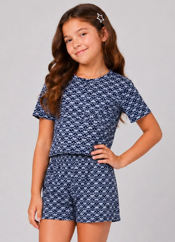 Select - Conjunto Masculino Infantil Blusa com Short Azul
