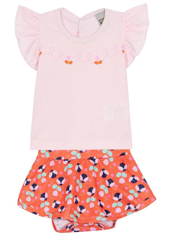 Sempre Kids - Conjunto Meia Malha/Alure Sublimado Rosa Bebe