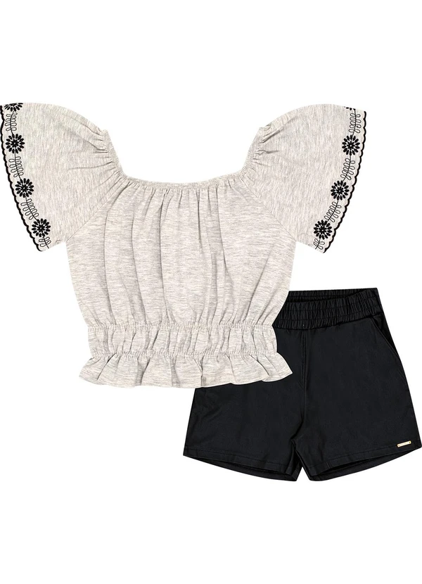 Pulla Bulla - Conjunto Meia Malha Cinza 2