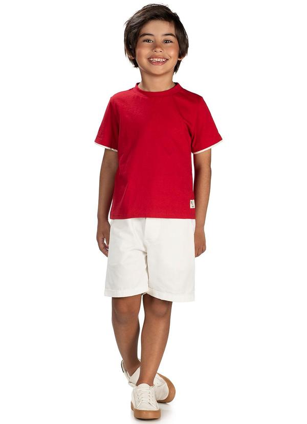 Lik Boys - Conjunto Meia Malha e Short Vermelho