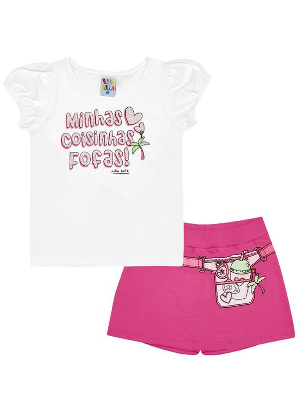 Pulla Bulla - Conjunto Meia Malha Menina Branco