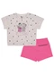 Pulla Bulla - Conjunto Meia Malha Menina Rosa - variação: Cinza