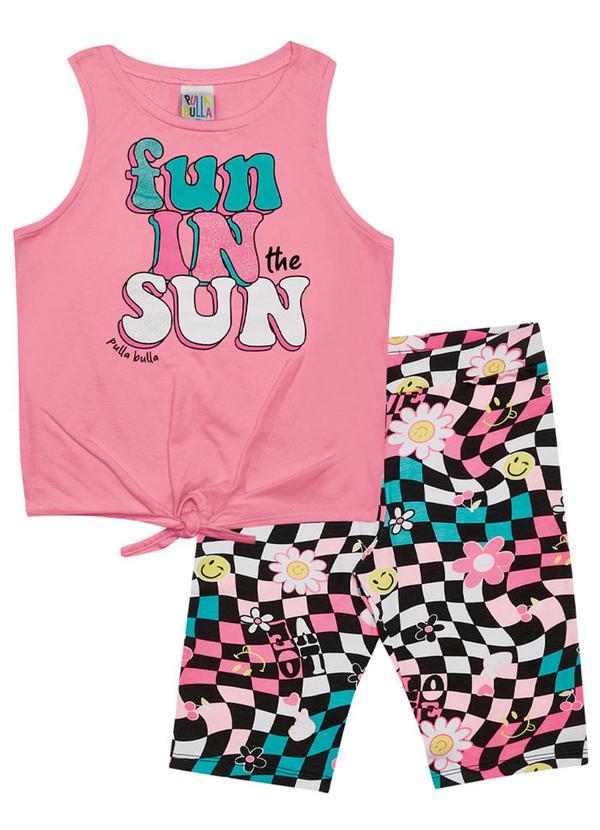 Pulla Bulla - Conjunto Meia Malha Menina Rosa