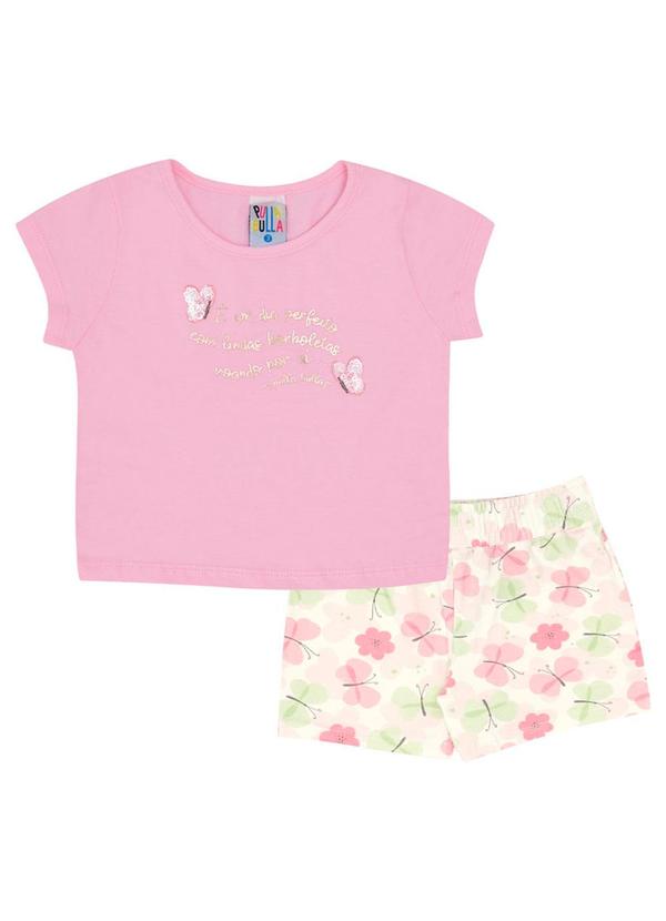 Pulla Bulla - Conjunto Meia Malha Menina Rosa