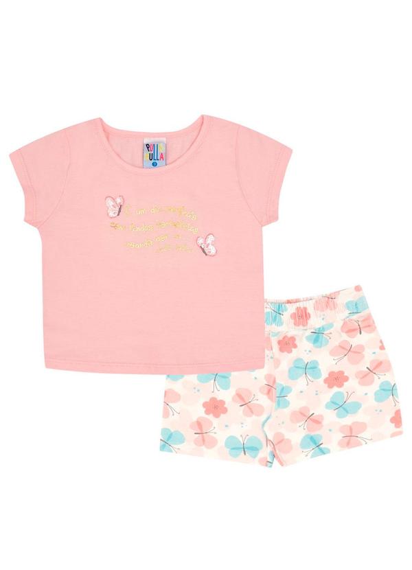 Pulla Bulla - Conjunto  Meia Malha Menina Rosa